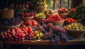 Organic fruits and vegetables