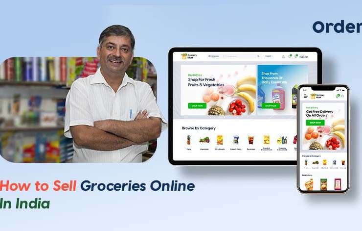 A man selling his grocery products through online for better customer reach