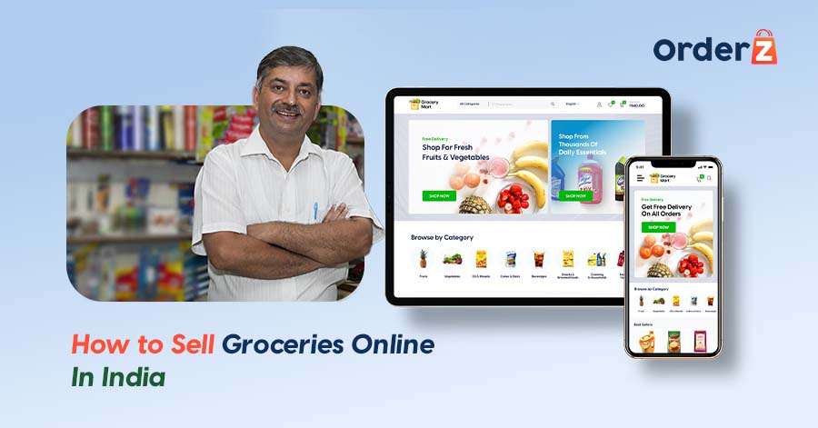 A man selling his grocery products through online for better customer reach