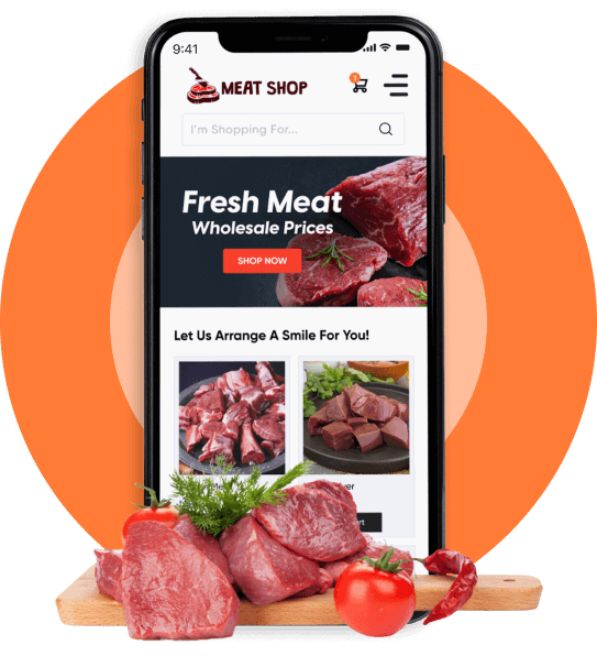 mobile-friendly website for a meat store.