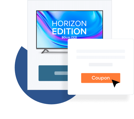 Electronics website with customer coupon option.