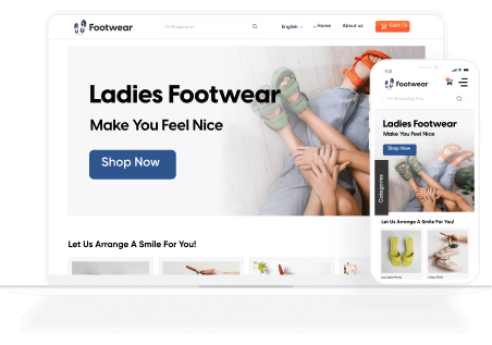 Online digital menu for a ladies footwear store.