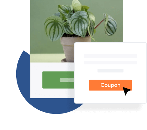 Attractive plant nursery website with coupon code.