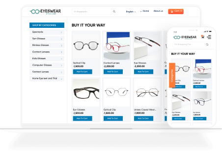 start selling your Eyewear products online with your online optical store.
            