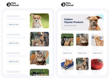 Digital menu for pet breeders website.
                            