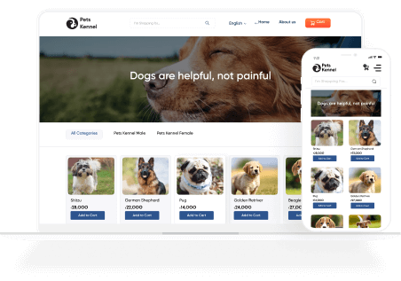 digital  menu for pet shop.