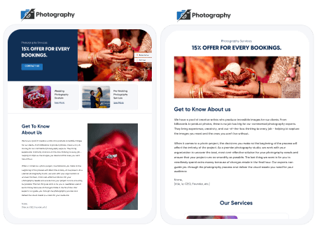 Digital blog  for photography website. 