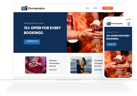 Digital webpage for photography website.
                        