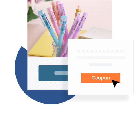 Attractive stationery website with coupon code
