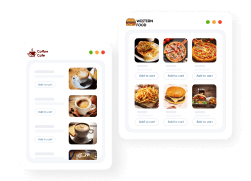 Displaying templates of restaurant website builder
