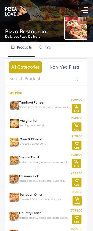 Restaurant website creator
