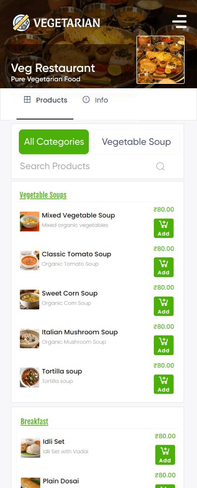 Restaurant website creator
