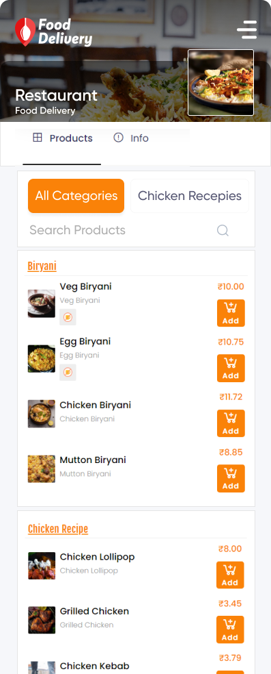 Restaurant website creator
